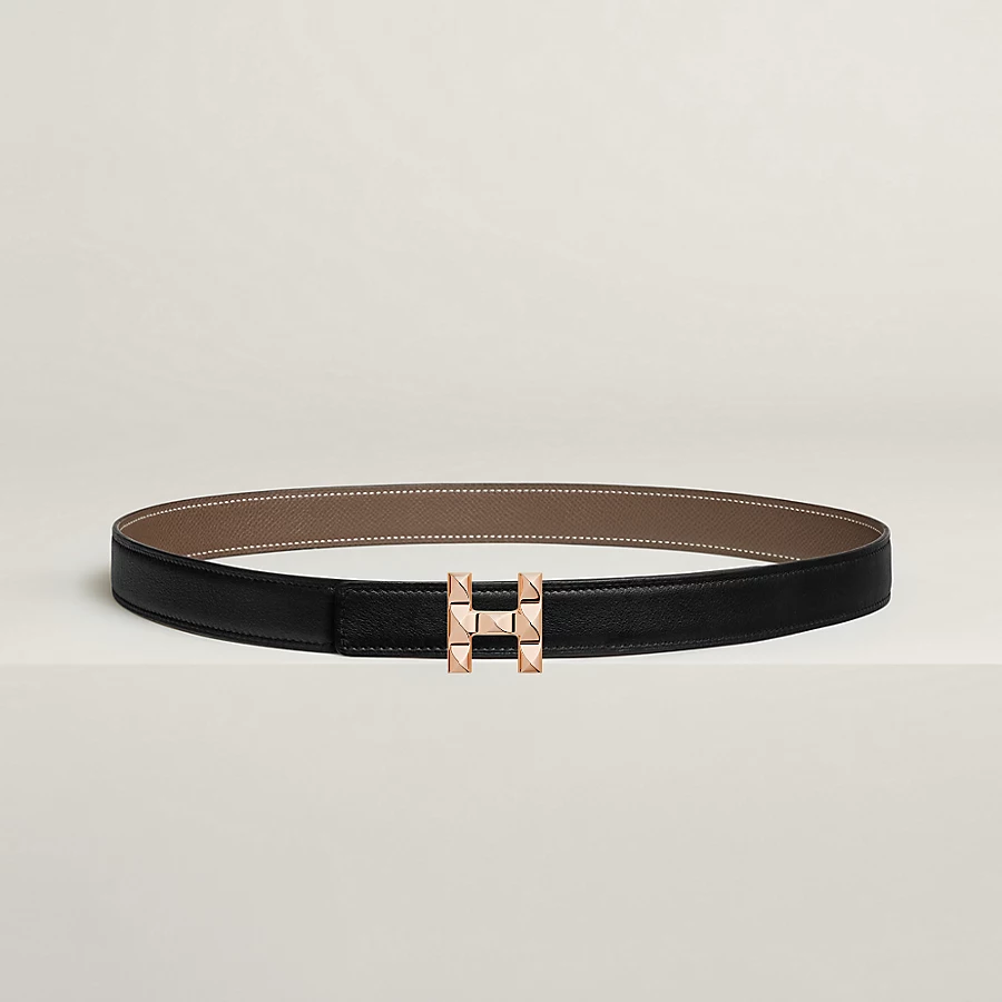 H Infini belt buckle & Reversible leather strap 24 mm - Image 1